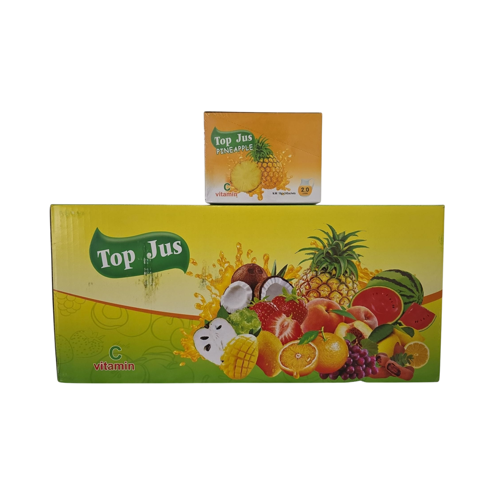Top Jus Pineapple Soft Drink (24 sachets x 24 boxes) 10g