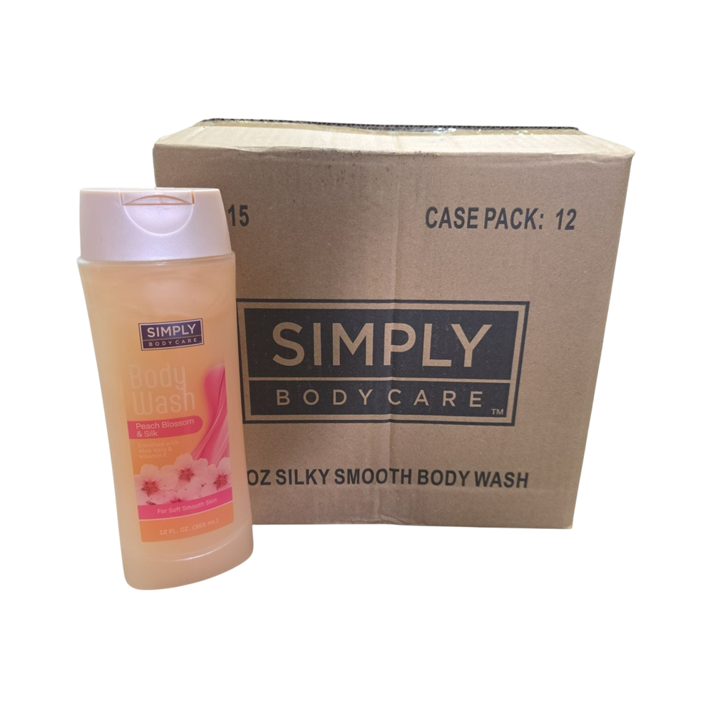 Gel de baño Simply de melocotón 12/u (12oz)