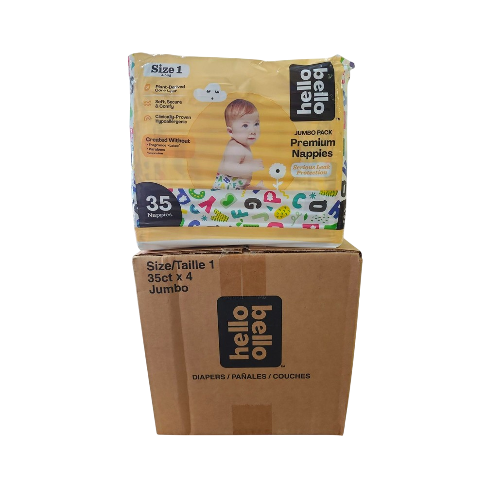 Pañales Hello Bello tamaño 1 (4 Paquetes /3 a 5kg)