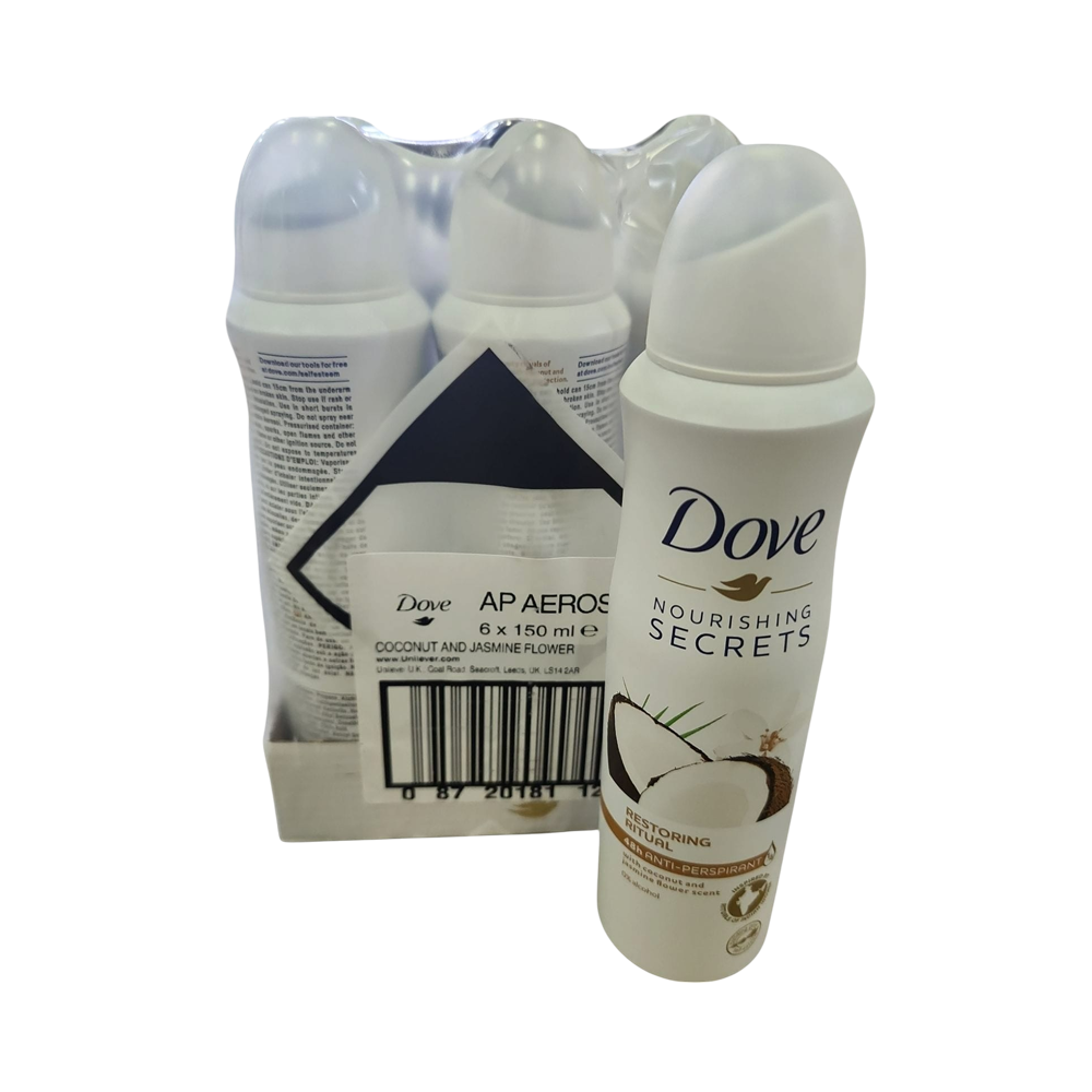Desodorante de Spray Dove de coco 6/u (150ml)