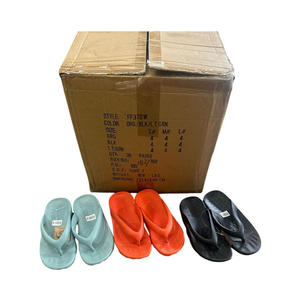 Chanclas negras, naranja y verdes 36/U (Style: FF370W)