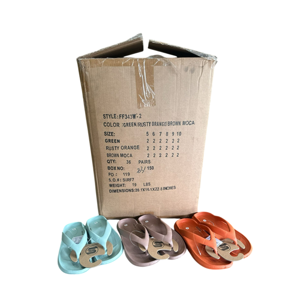 Chanclas carmelitas, naranja y verdes 36/U (Style: FF343W)
