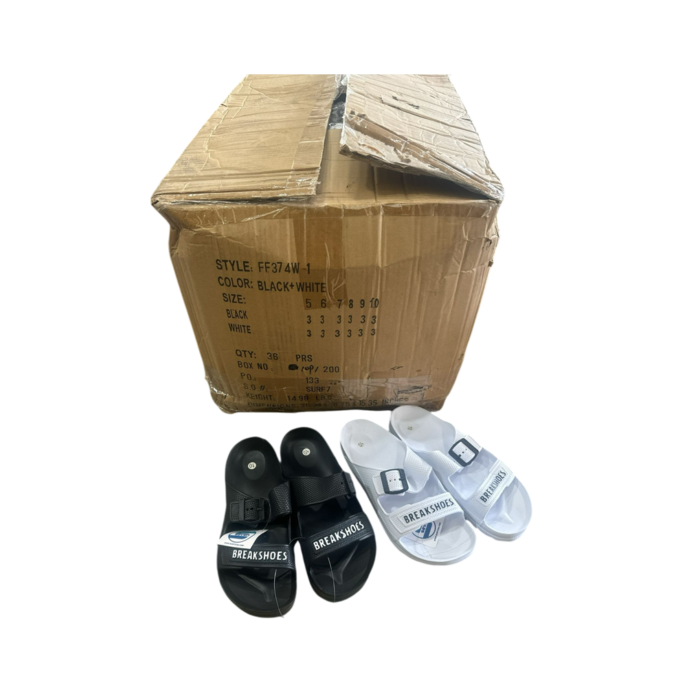 Chanclas negras y blancas 36/U (Style: FF374W)